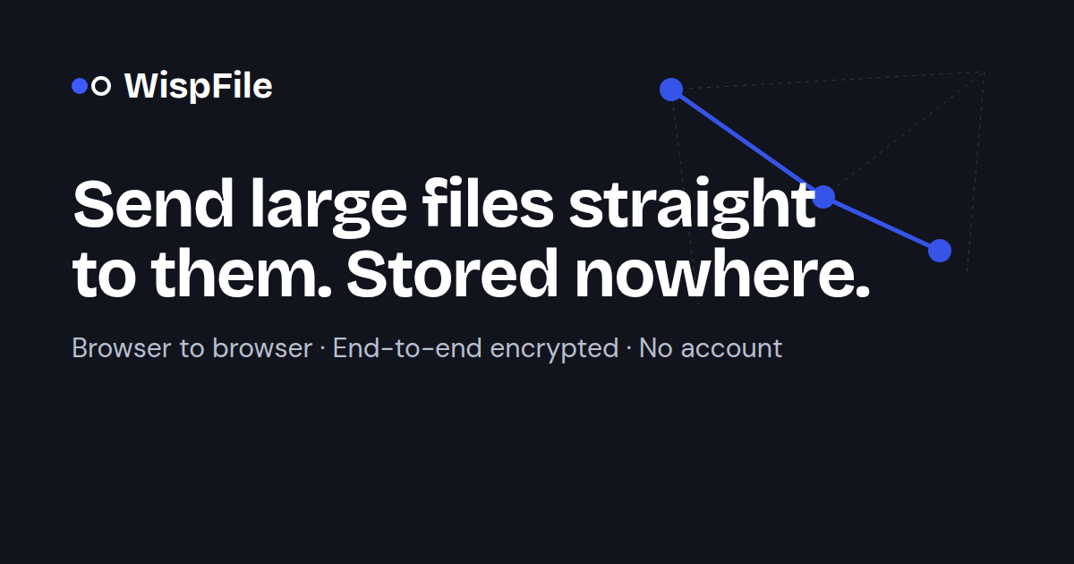 I got tired of waiting for uploads, so I built browser-to-browser file transfer wispfile